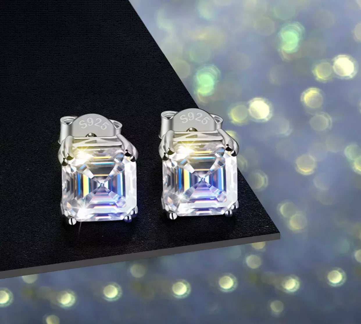 ASSCHER CUT STUD